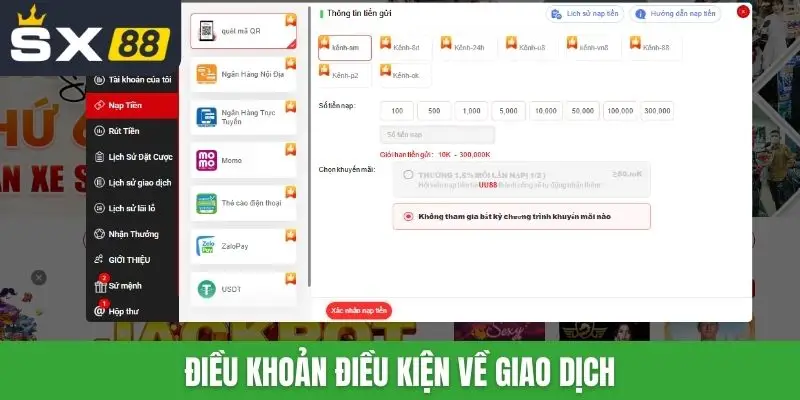 Điều khoản điều kiện về giao dịch