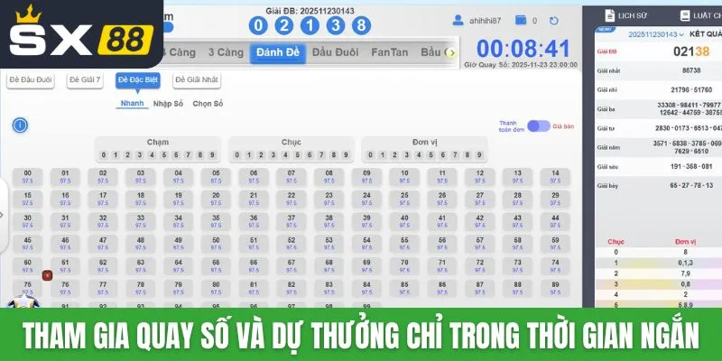Tham gia quay số và dự thưởng chỉ trong thời gian ngắn