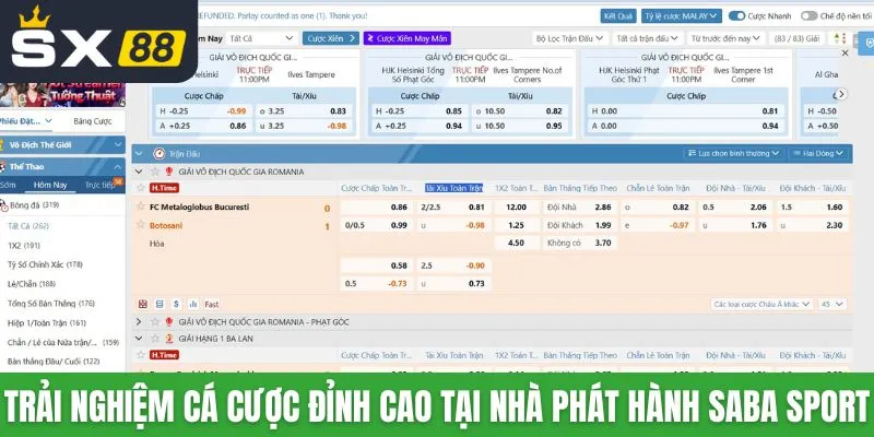 Trải nghiệm cá cược đỉnh cao tại nhà phát hành Saba Sport